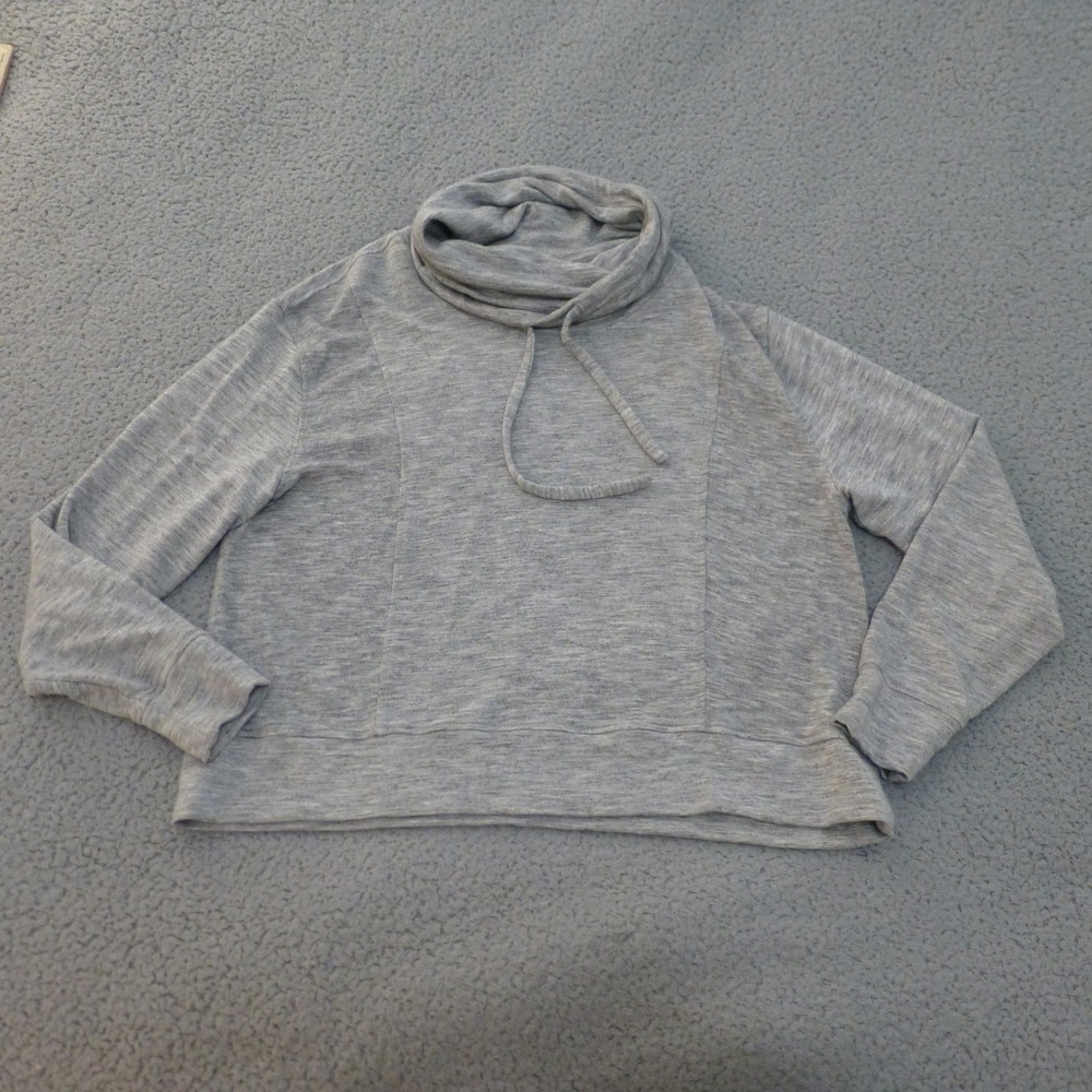 Athleta Coaster Luxe Cowl Neck Sweatshirt Womens Size Large Heather Gray